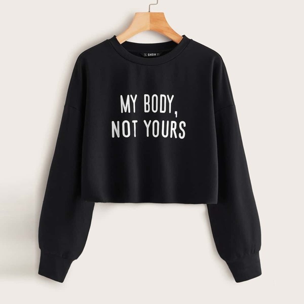 

Slogan Graphic Pullover, Black