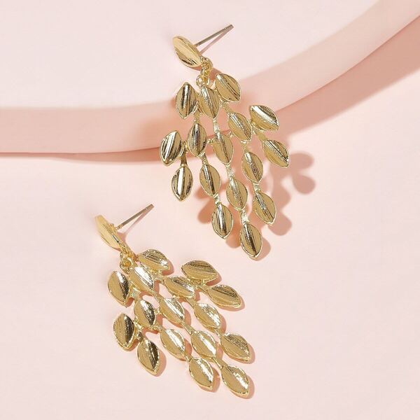 

Leaf Drop Earrings 1pair, Gold