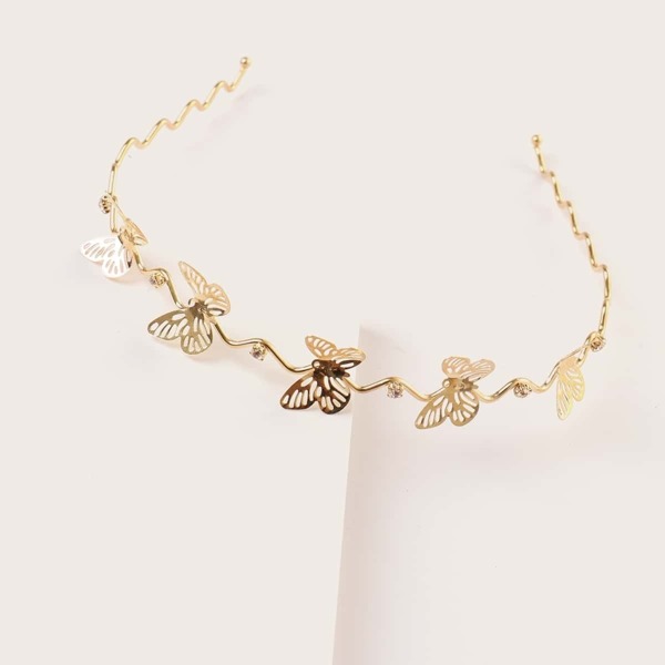 

Butterfly Decor Headband, Gold