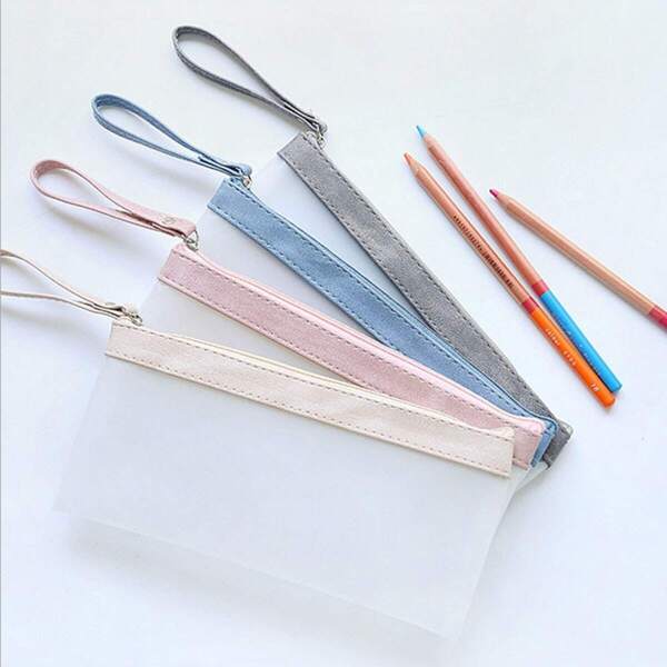 

Portable Scrub Zipper Pencil Bag 1pc