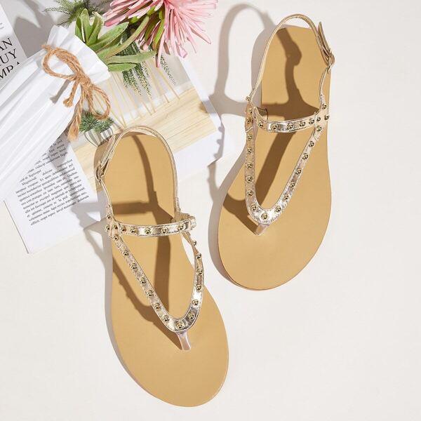 

Studded Decor Slingback Sandals