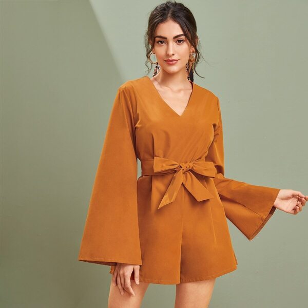 

Zip Back Wide Leg Belted Romper