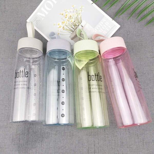 

Letter Print Portable Water Bottle 1pc, Multicolor