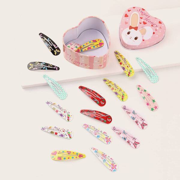 

Toddler Girls Butterfly & Candy Pattern Hair Snap Clip 18pcs, Multicolor