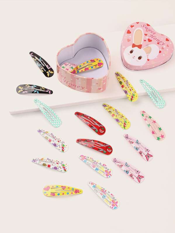 

Toddler Girls Butterfly & Candy Pattern Hair Snap Clip 18pcs, Multicolor