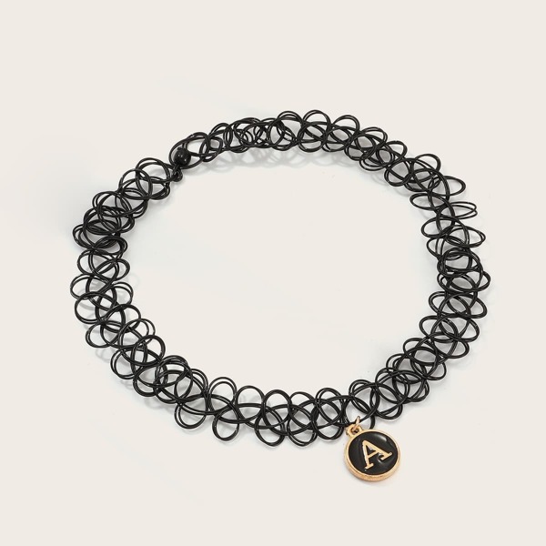 

Toddler Girls Letter Pendant Elastic Choker 1pc