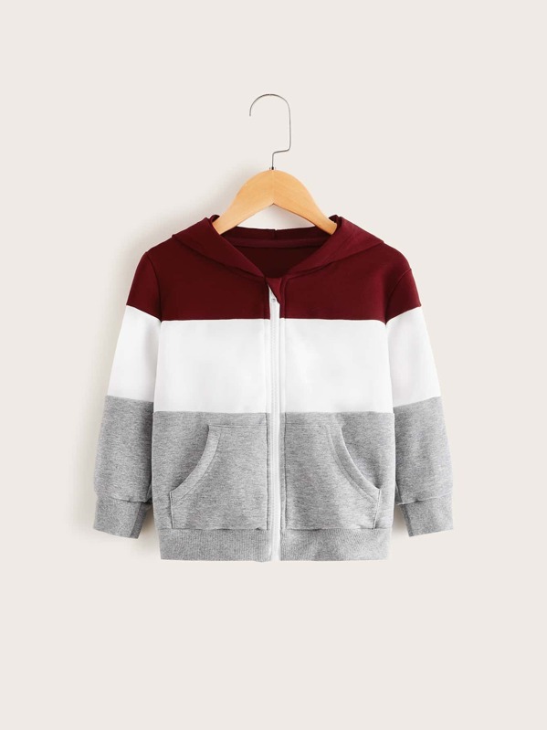 

Toddler Girls Cut And Sew Zip Up Hoodie, Multicolor