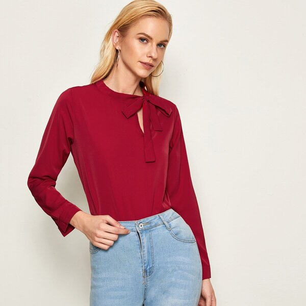 

Tie Neck Solid Top