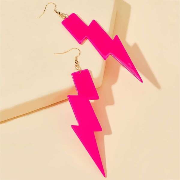 

Thunder Drop Earrings 1pair, Hot pink bright