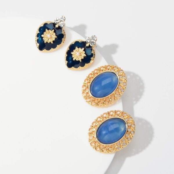 

Gemstone Stud Earrings 2pairs