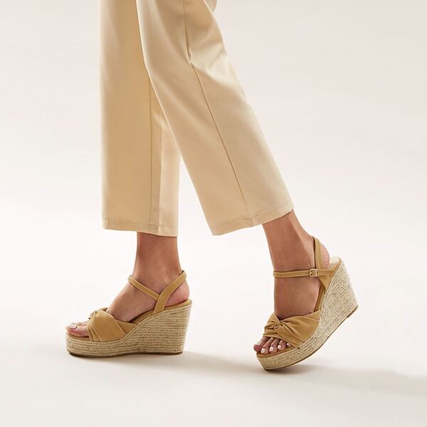 

Bow Decor Buckle Strap Espadrille Wedges
