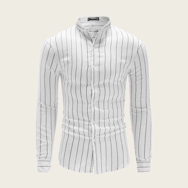 

Men Striped Shirt, White