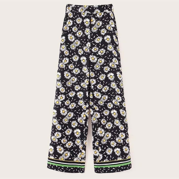 

Daisy & Stripe Print Wide Leg Pants