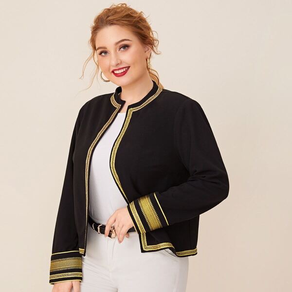 Plus Contrast Gold Tape Jacket, Black