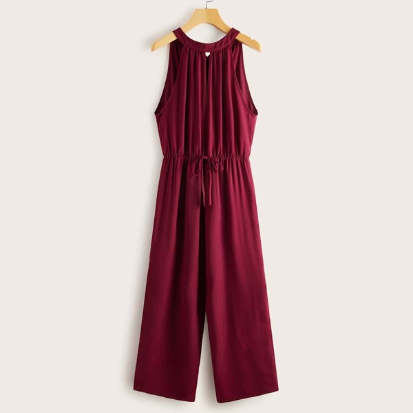 

Tie Back Split Detail Drawstring Waist Jumpsuit