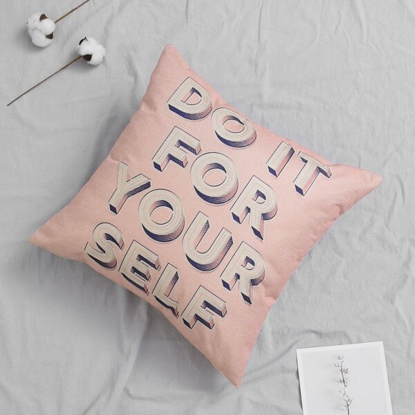 

Slogan Print Cushion Cover