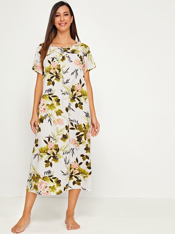 

Floral Print Bustier Nightdress, Multicolor, Gabe