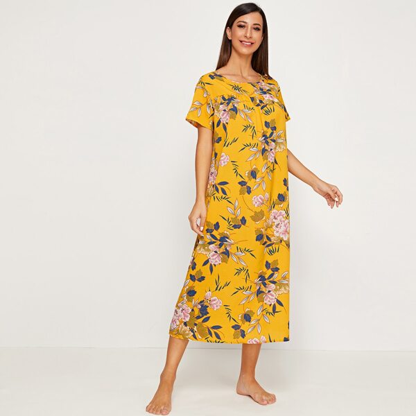 

Floral Print Tunic Nightdress, Yellow