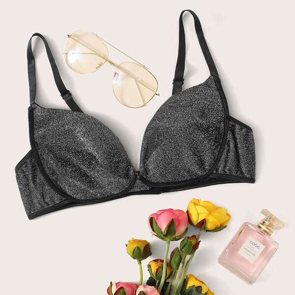 

Adjustable Strap Shiny Bralette