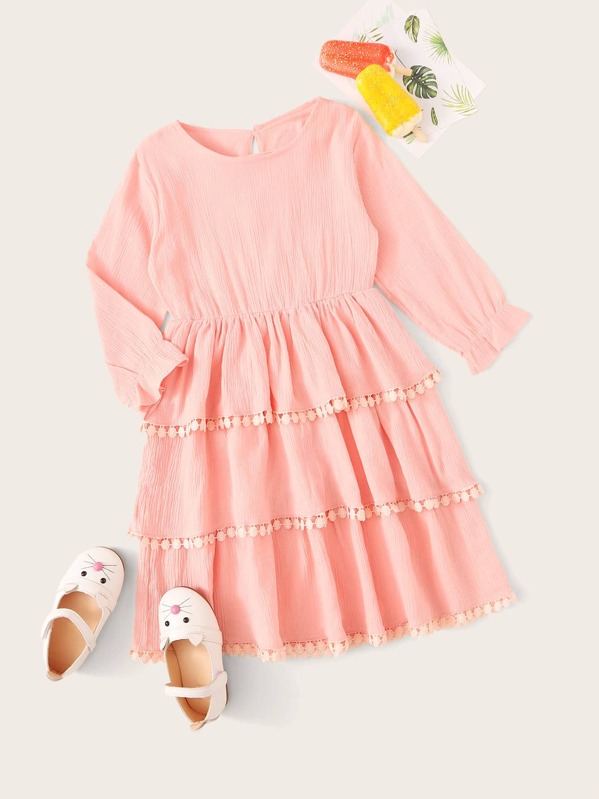 

Стильное платье с оригинальным рукавом для девочек, Розовые, Sofia B