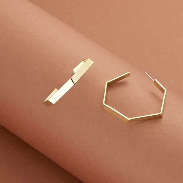 

Hexagon Hoop Earrings