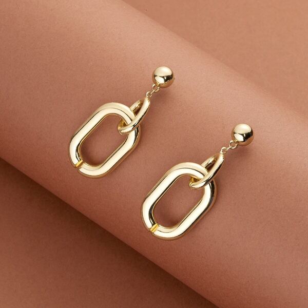 

Dangling Large Chain Stud Back Earrings