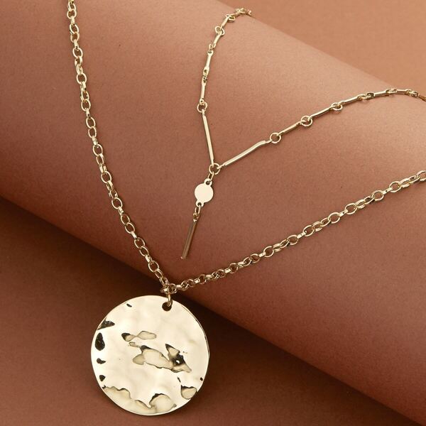 

Hammered Medallion Pendant Necklace