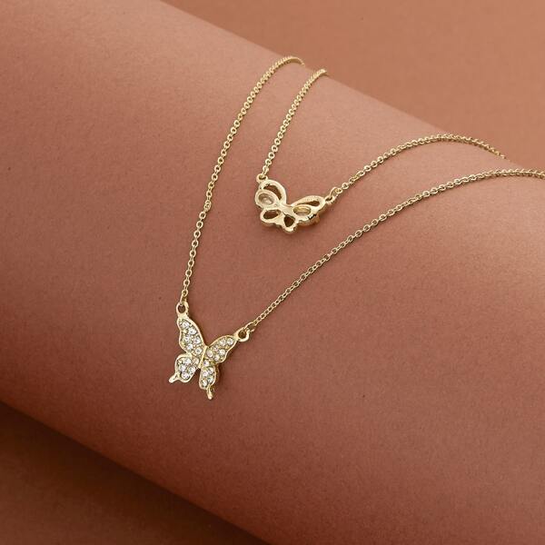 

Set Of Two Dainty Chain Butterfly Necklaces