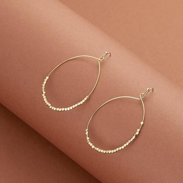 

Beaded Teardrop Dangling Hook Back Earrings