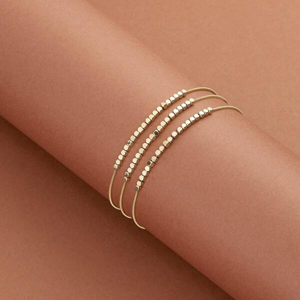 

Set Of Three Dainty Beaded Bracelets