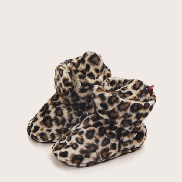 

Baby Leopard Print Velcro Strap Flats