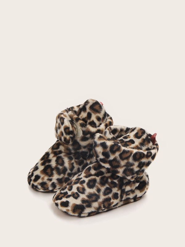 

Baby Leopard Print Velcro Strap Flats, Multicolor