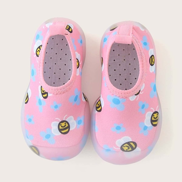

Baby Bee Print Slip On Sneakers, Pink