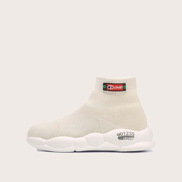 

Toddler Girls Slip On Knit Trainers, Beige