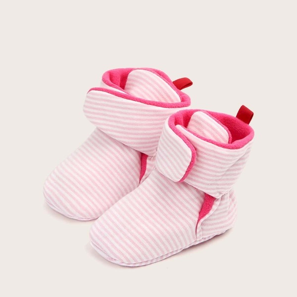 

Baby Striped Velcro Strap High Top Flats