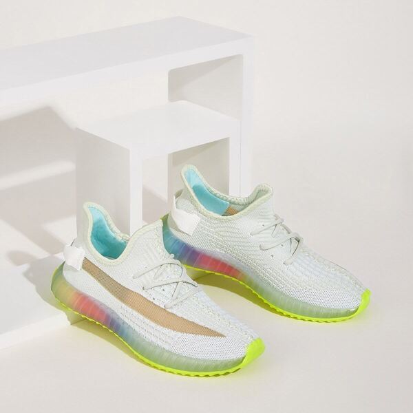 

Men Lace-up Front Rainbow Sole Trainers, Multicolor
