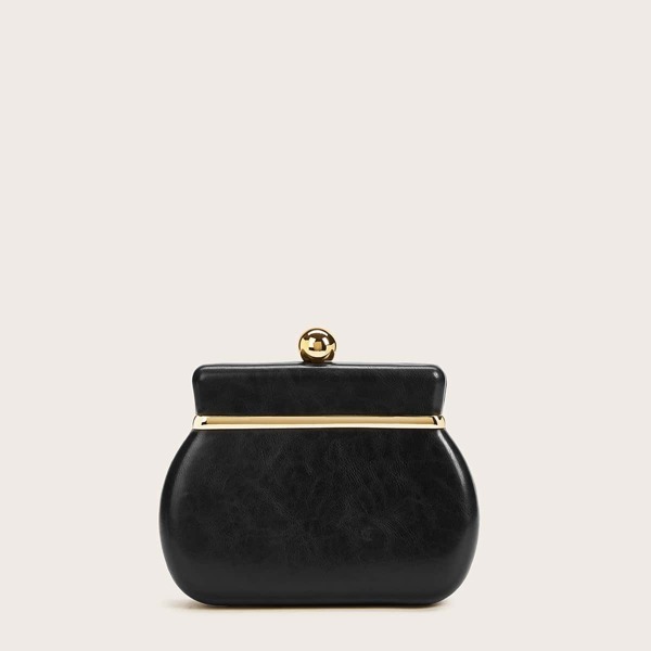 

Metallic Detail Clip Top Clutch
