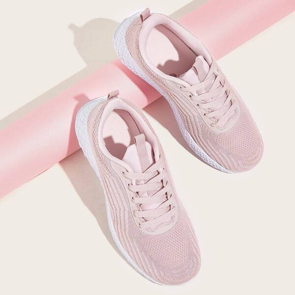 

Lace-up Front Open Knit Trainers