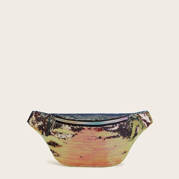 

Sequin Overlay Fanny Pack, Multicolor