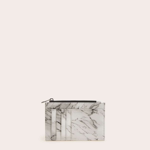 

Marble Pattern Purse With Card Holder, Multicolor