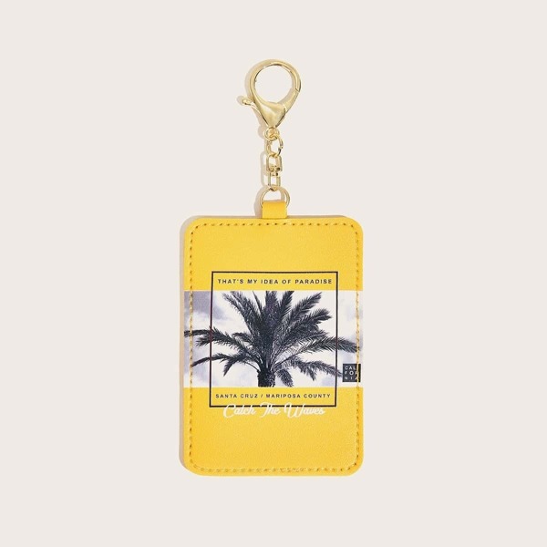 

Letter & Coconut Palm Pattern Bag Accessory, Multicolor