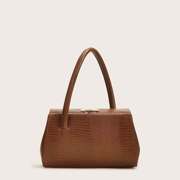 

Croc Embossed Satchel Bag