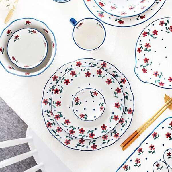 

Hand-painted Safflower Ceramic Tableware 1pc