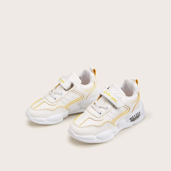 

Toddler Girls Velcro Strap Chunky Sneakers, White