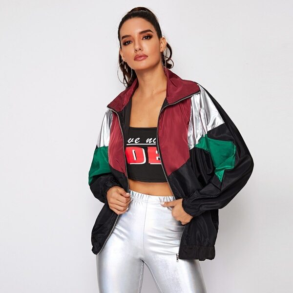 

Cut And Sew Zipper Windbreaker Jacket