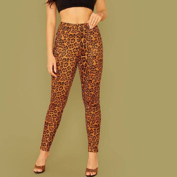 

Buttoned Leopard Suede Pants, Multicolor