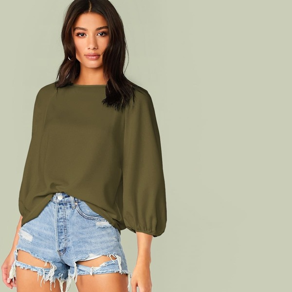 

Raglan Sleeve Top, Army green