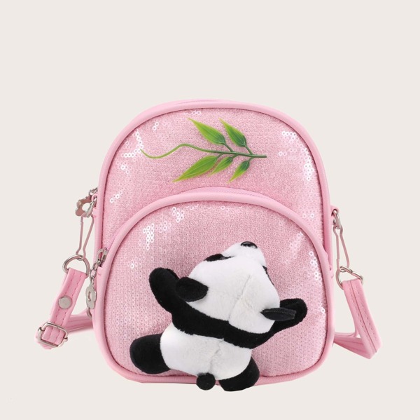 

Girls Panda Design Sequins Decor Backpack