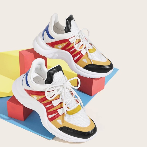 

Lace-up Front Chunky Sneakers, Multicolor