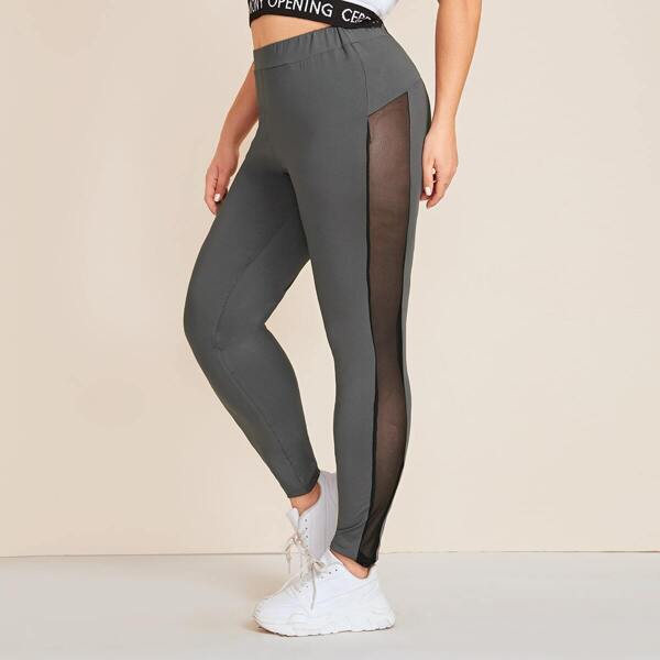 

Plus Mesh Insert Leggings